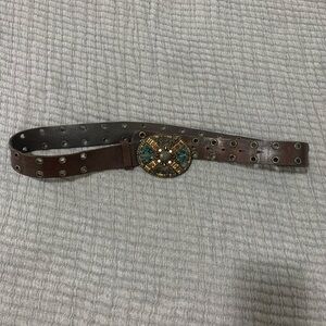 Cabi Brown Belt with Beaded Buckle